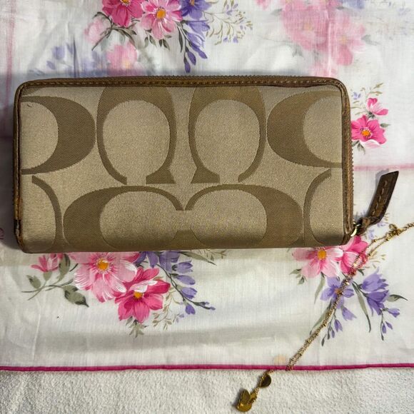 Coach Signature Canvas Wallet with Floral Appliqué - Picture 3 of 13